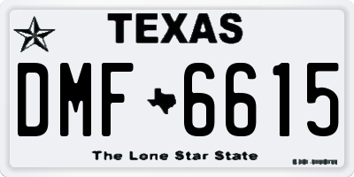 TX license plate DMF6615