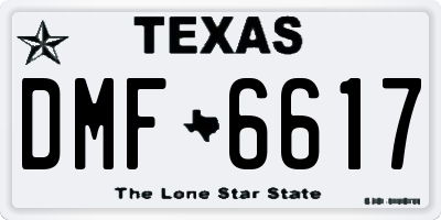 TX license plate DMF6617
