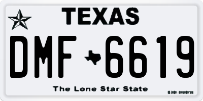 TX license plate DMF6619