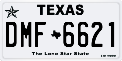 TX license plate DMF6621
