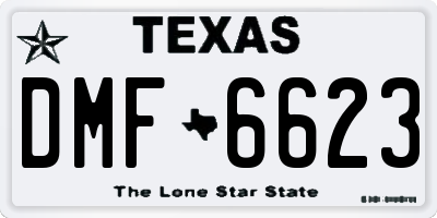 TX license plate DMF6623