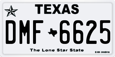 TX license plate DMF6625
