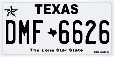 TX license plate DMF6626