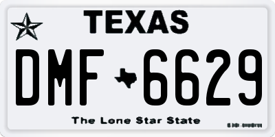 TX license plate DMF6629