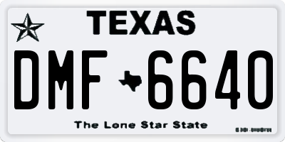 TX license plate DMF6640