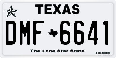 TX license plate DMF6641