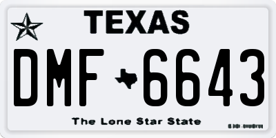TX license plate DMF6643