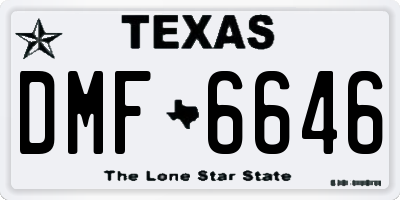 TX license plate DMF6646