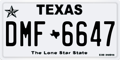 TX license plate DMF6647
