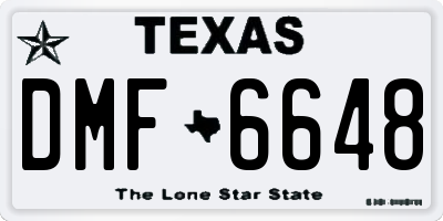 TX license plate DMF6648