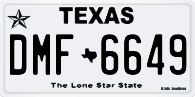 TX license plate DMF6649