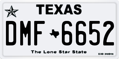 TX license plate DMF6652