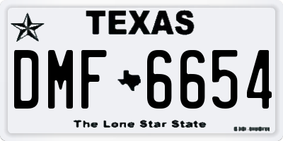 TX license plate DMF6654