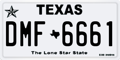 TX license plate DMF6661