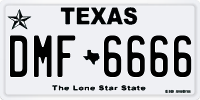 TX license plate DMF6666