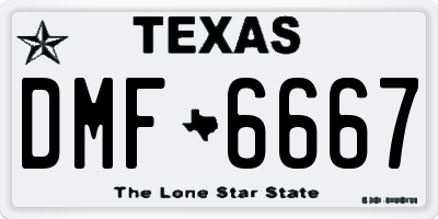 TX license plate DMF6667