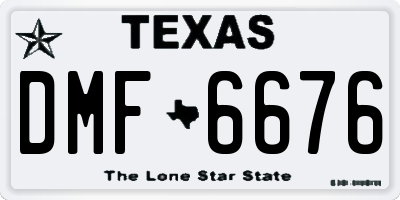 TX license plate DMF6676