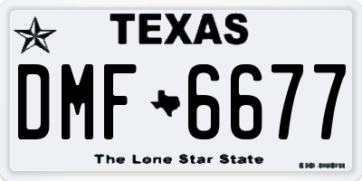 TX license plate DMF6677