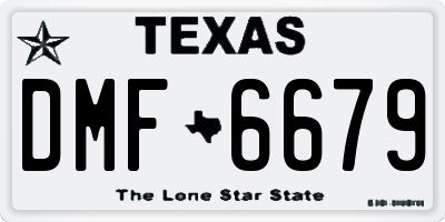 TX license plate DMF6679