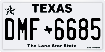 TX license plate DMF6685