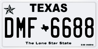 TX license plate DMF6688
