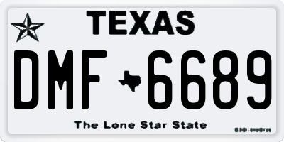 TX license plate DMF6689