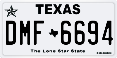 TX license plate DMF6694