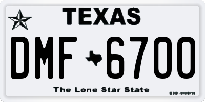 TX license plate DMF6700