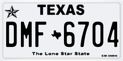 TX license plate DMF6704