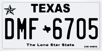 TX license plate DMF6705