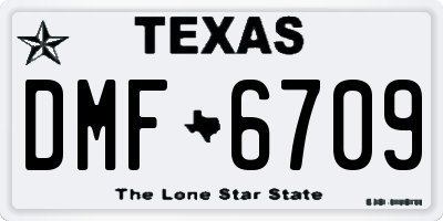 TX license plate DMF6709