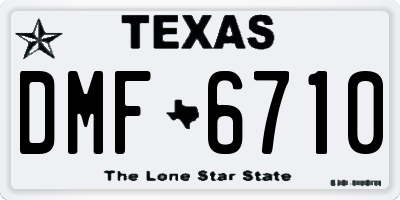 TX license plate DMF6710