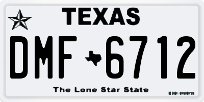 TX license plate DMF6712