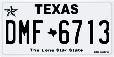 TX license plate DMF6713