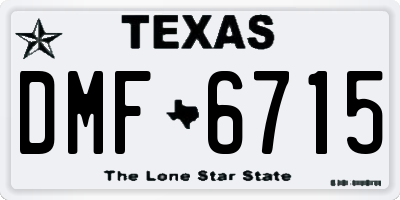 TX license plate DMF6715