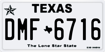 TX license plate DMF6716