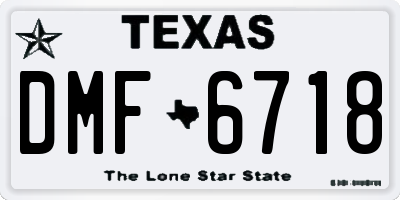TX license plate DMF6718