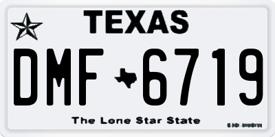 TX license plate DMF6719
