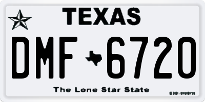 TX license plate DMF6720