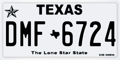 TX license plate DMF6724