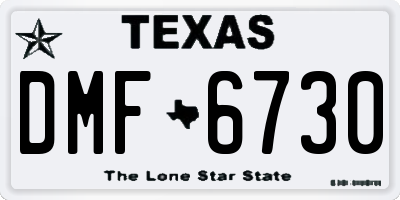 TX license plate DMF6730