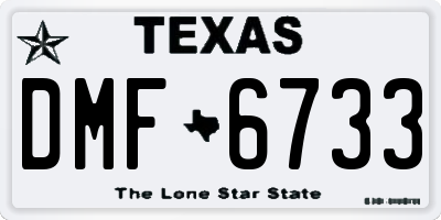 TX license plate DMF6733