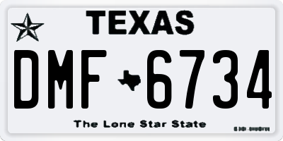 TX license plate DMF6734