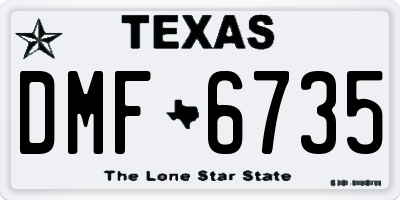 TX license plate DMF6735