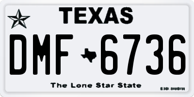 TX license plate DMF6736