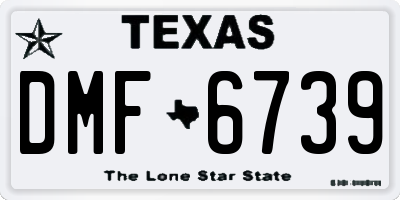 TX license plate DMF6739
