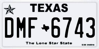 TX license plate DMF6743