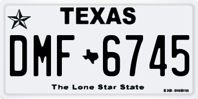 TX license plate DMF6745