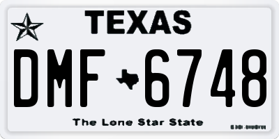 TX license plate DMF6748