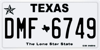 TX license plate DMF6749